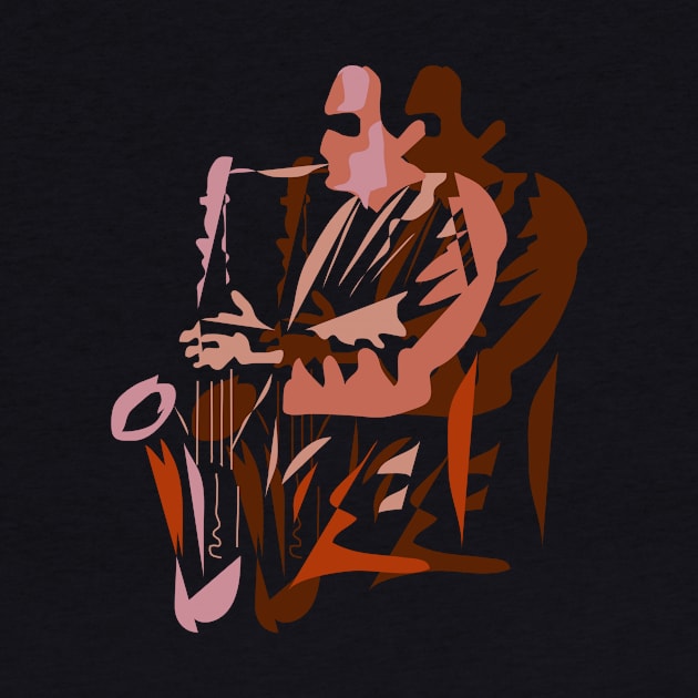 Saxophone Musician Modern Art Style by jazzworldquest